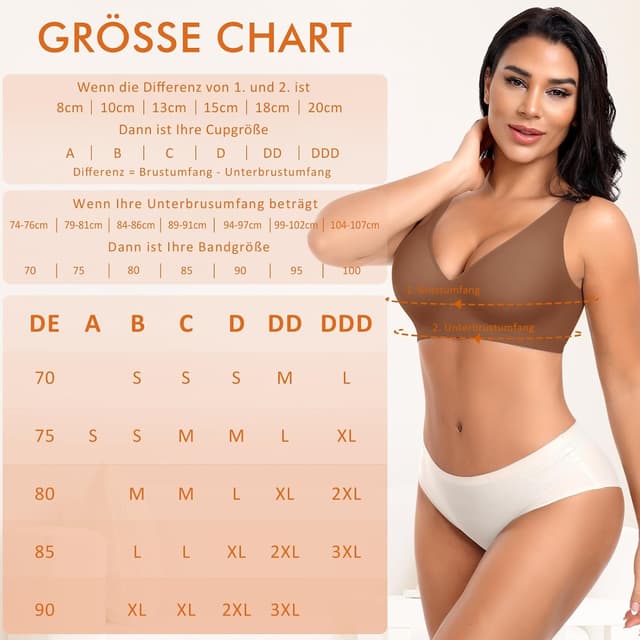 Detalle 2 de Nahtloser V-Ausschnitt BH für Damen