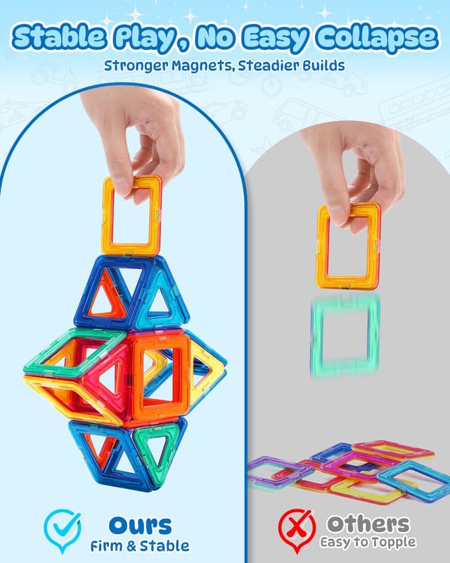 Detalle 2 de Magnetische Bausteine Theefun 60 Teile für STEM