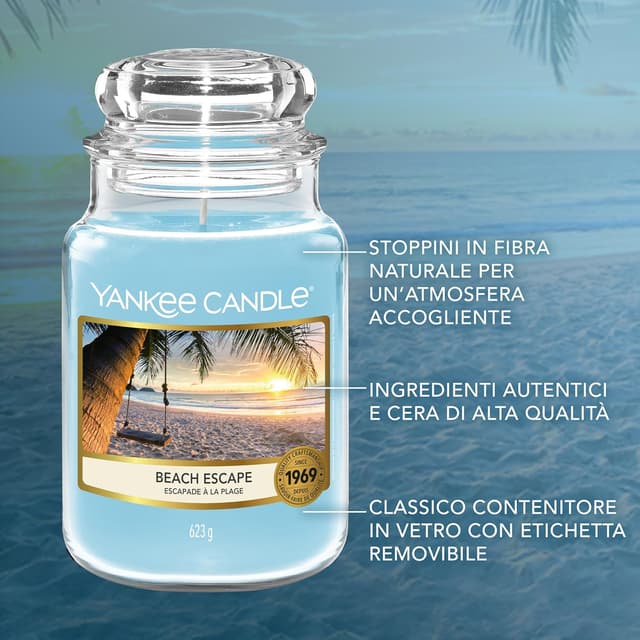 Detalle 2 de Yankee Candle Candela profumata “Fuga al Mare” in giara grande (fino a 150 ore)