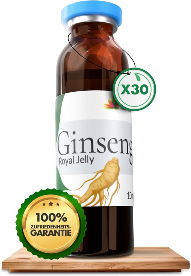Detalle 2 de Ginseng Royal Jelly von FAMED – 30 Trinkampullen mit reduziert Müdigkeit & Immunsystem- Unterstützung