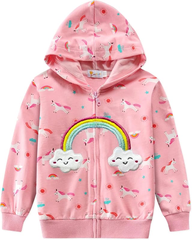 Thumbnail 6 de EULLA Kids Zip-Up Hooded Coat Hoodie with Unicorn & Dinosaur Print (1–7 years)