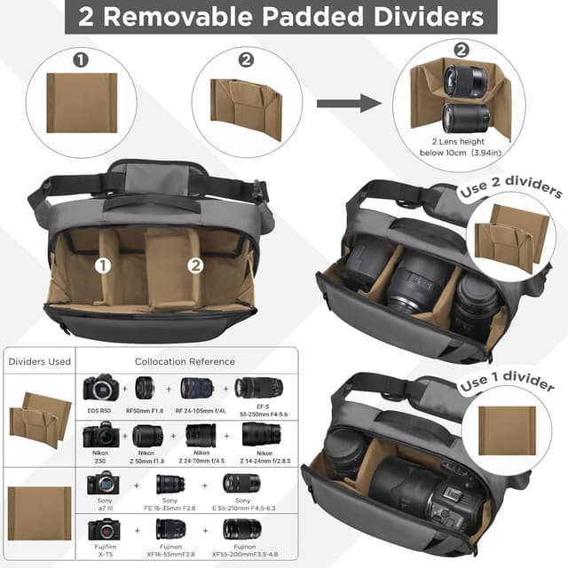 Detalle de TAAOKA DSLR Kameratasche wasserdicht