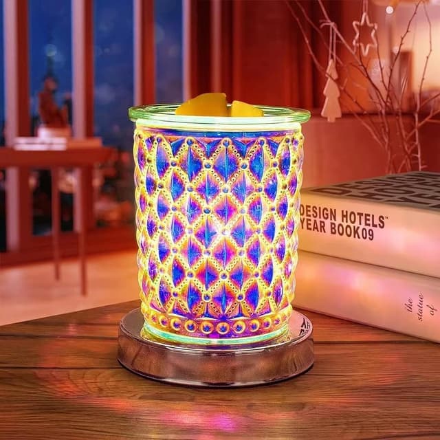 Detalle de DICIMI Diamond-Cut Crystal Electric Wax Melt Warmer with Touch Control and 3 Heat Settings