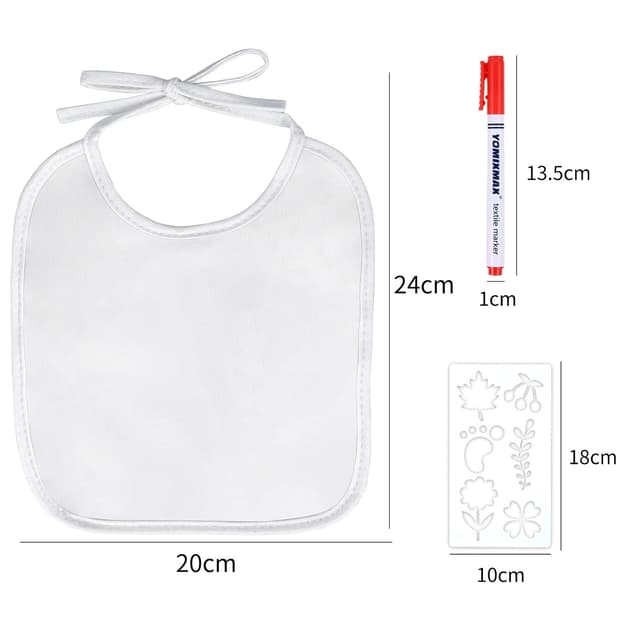 Detalle 2 de Faburo 12 Baby Lätzchen 20×24 cm