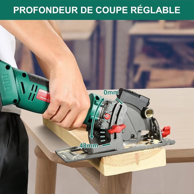 Thumbnail 4 de HYCHIKA Scie Circulaire Sans Fil 18V 3500RPM