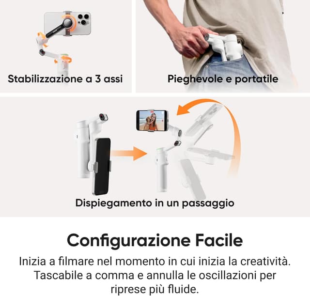 Detalle 1 de Insta360 Flow 2 Pro Pack, gimbal per smartphone