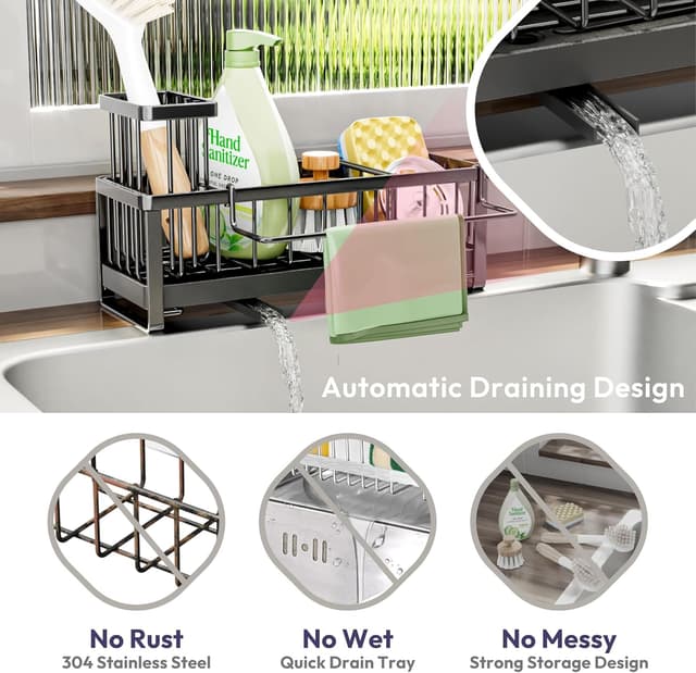 Detalle 2 de SWTYMIKI Kitchen Sink Caddy Organiser