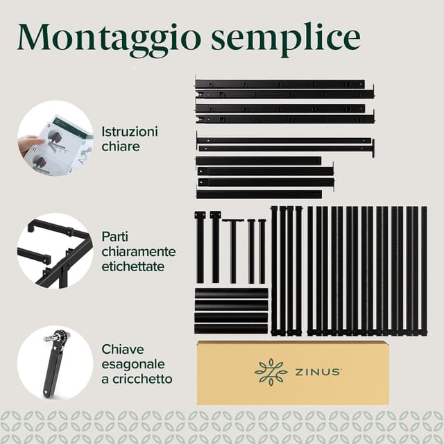 Detalle 2 de Zinus Van Cama 90x190 cm con almacenamiento y marco de metal