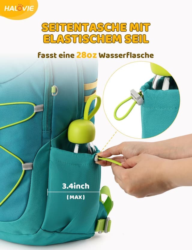 Detalle de HALOVIE Kinderrucksack 15 L mit Brustgurt