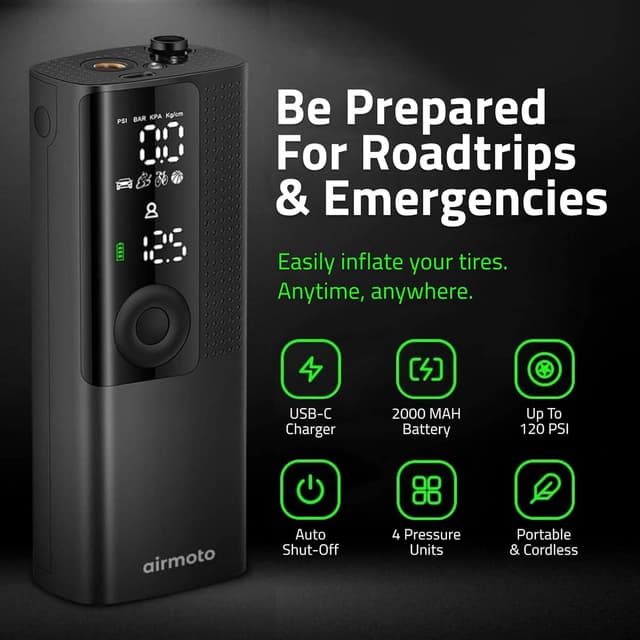 Thumbnail 5 de Airmoto Tire Inflator Bundle 1 — Portable Air Compressor ⛽