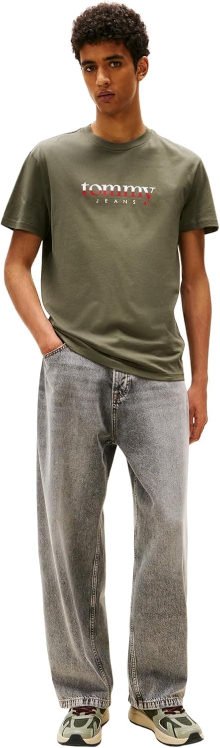 Detalle de Tommy Jeans Uomo T-Shirt Maniche Corte Tee Regular Fit in cotone rigenerato