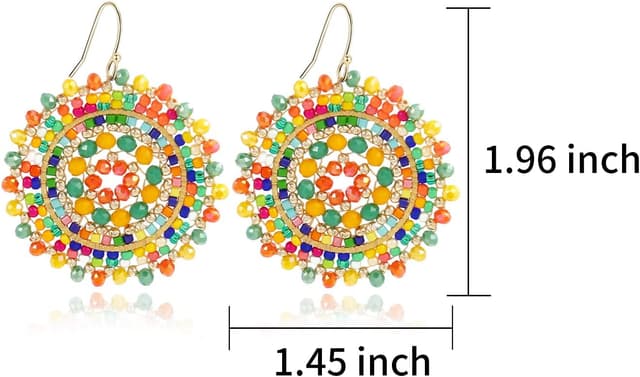 Thumbnail 6 de Elegance 11 designs Perlenohrringe für Damen – baumelnd, Glasperlen & Kristalle, Boho-Statement (5 cm)