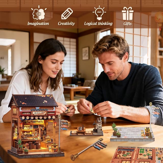 Detalle 2 de Cutefun Book Nook Kit mit LED DIY