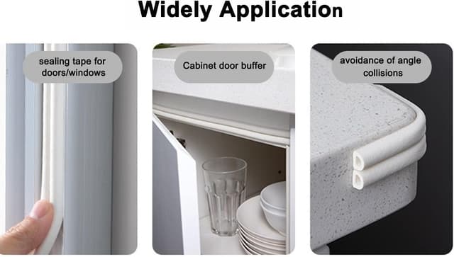 Detalle 2 de UPSEN Dichtungsband für Türen und Fenster (20 m) – selbstklebendes Fensterdichtung Anti-Kollision Dichtungsstreifen mit Schaum