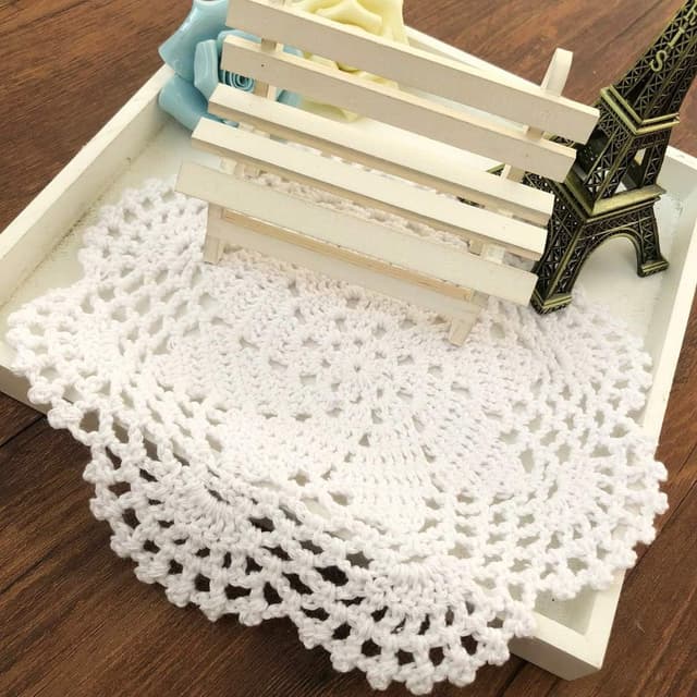 Detalle 2 de gracebuy crochet lace placemats 7 inch, set of 4