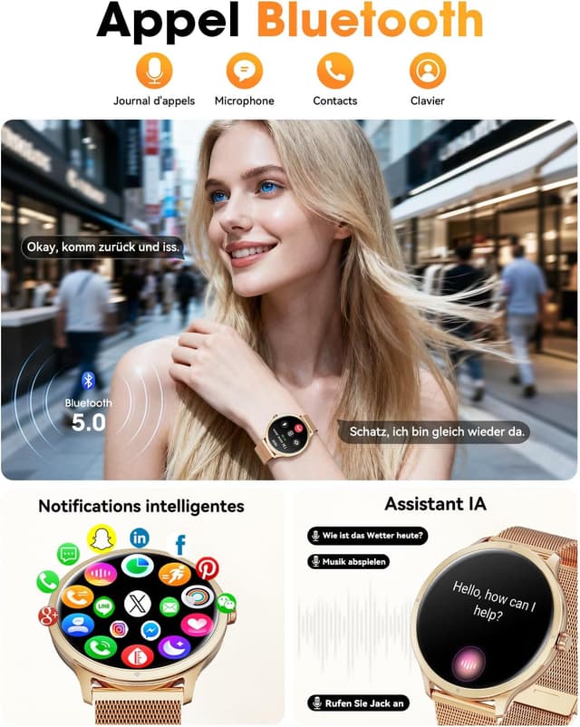 Thumbnail 2 de Montre connectée 1,75" HD avec double bracelet