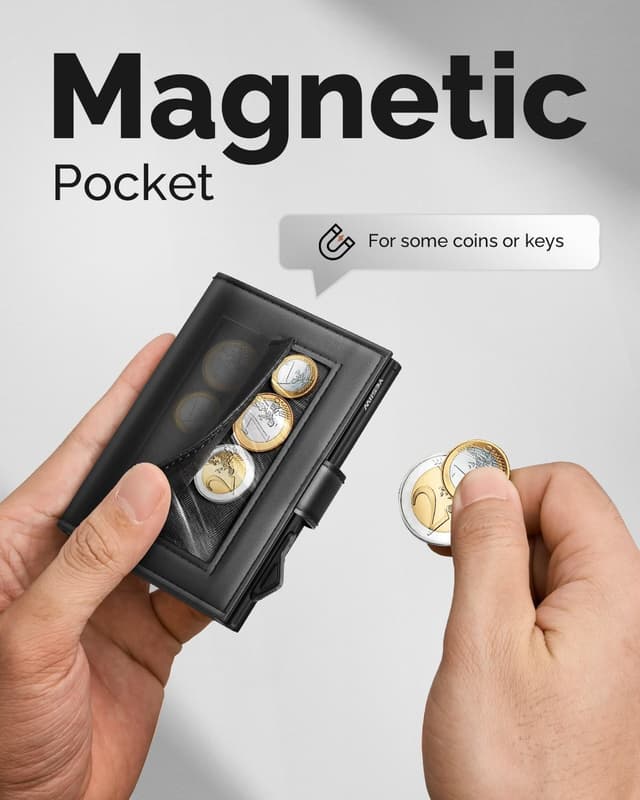 Detalle de YESIIW minimalist RFID wallet holder 9 cards