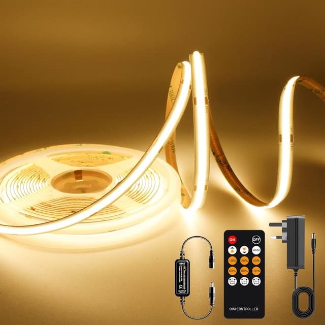 Thumbnail 6 de AXMOTUT White COB LED Strip Lights 10m (24V), dimmable 6500K 93+ CRI flexible strip