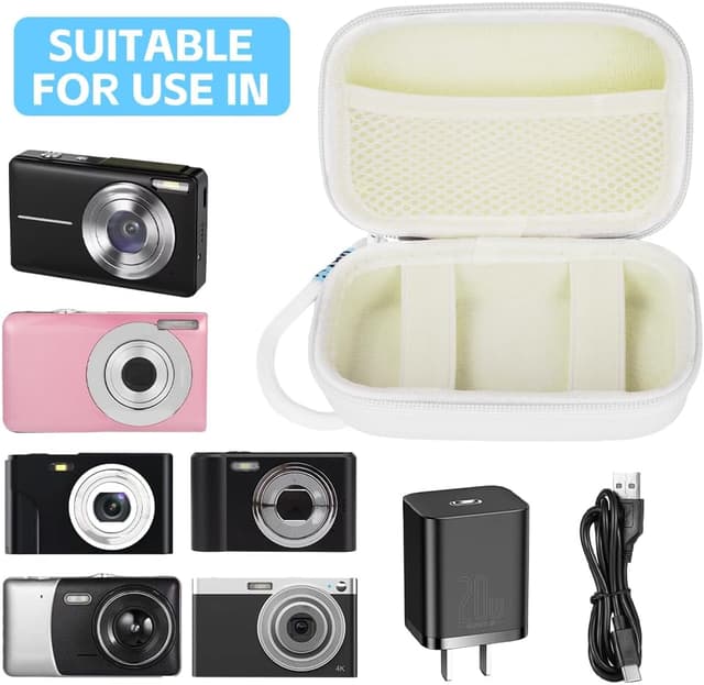 Detalle de Ainiv Small Digital Camera Case (PU+EVA) with Removable Strap – compact pouch for Sony, Casio, Canon & Panasonic