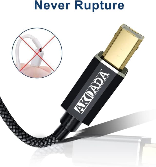 Thumbnail 6 de AkoaDa Nylon Braided USB A to B Printer Cable (15FT) for Printers & Scanners