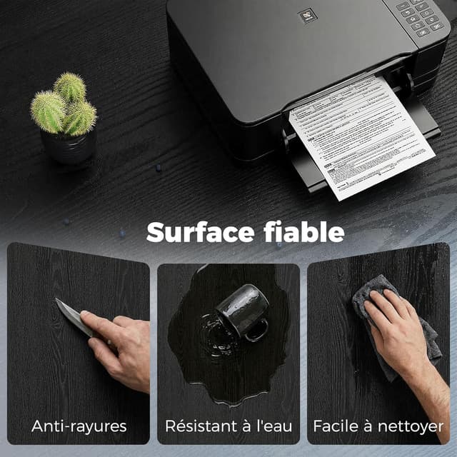 Detalle de HOMCOM support d’imprimante sur desserte mobile 3 niveaux 50 x 50 x 52,5 cm noir