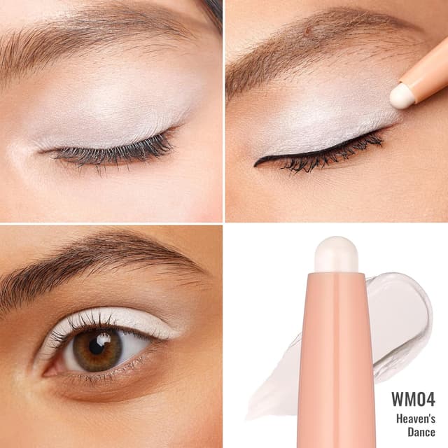 Detalle de Oulac Matita Ombretto Girevole WM04 Heaven's Dance, bianco opaco effetto metallico, waterproof 16 ore+