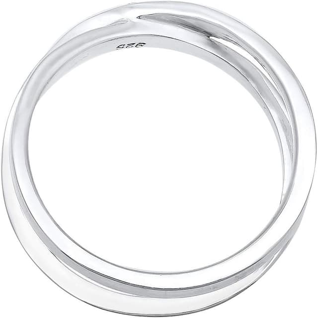 Detalle de Elli DIAMONDS Damen Wickelring Cross Diamant (0,015 ct.) aus 925 Sterling Silber