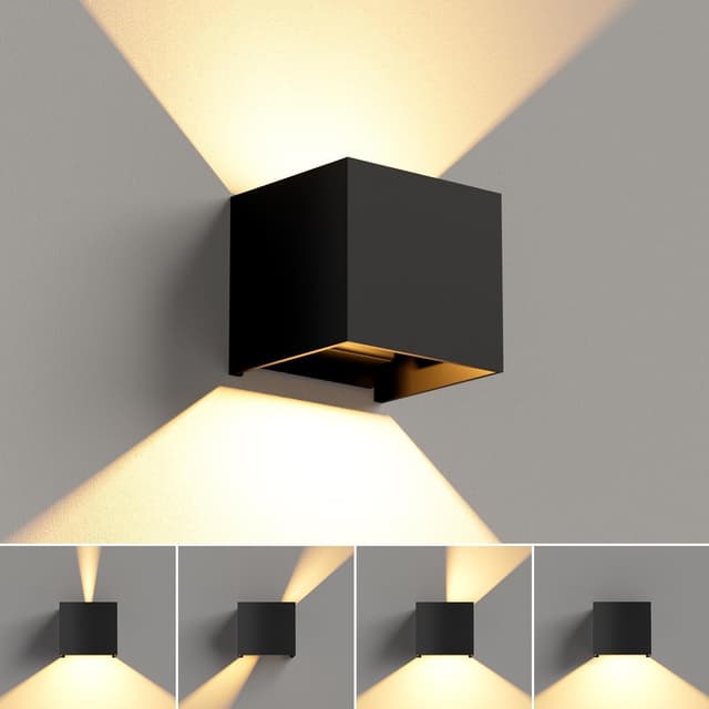 Detalle de vatato LED-Wandleuchte 12W (Aluminium, einstellbarer Lichtstrahl) – 3000K warmweiß, IP54 für innen & außen