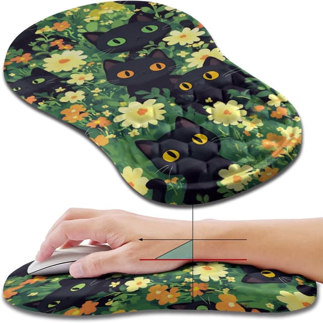 Thumbnail 6 de Hokafenle Ergonomic Mouse Pad with Wrist Support (Integrated Memory Foam Slope Massage Bulge)