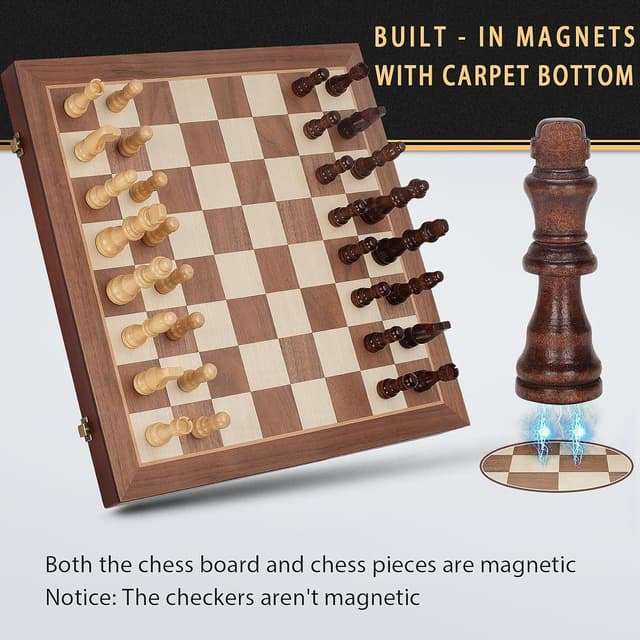 Detalle de Magnetic Chess Set 15" Travel Board 🎲