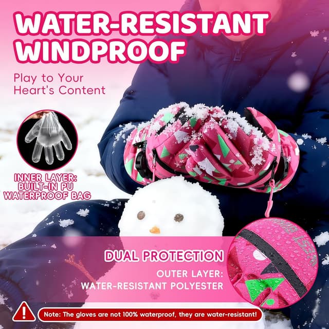 Thumbnail 3 de West Biking Kids Ski Gloves 3M Thinsulate, age 6–12