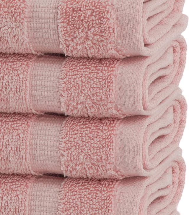 Detalle de Chakir Turkish Linens Turkish Towels — 100% Premium Cotton Washcloth Set (4 Pack, Pink)