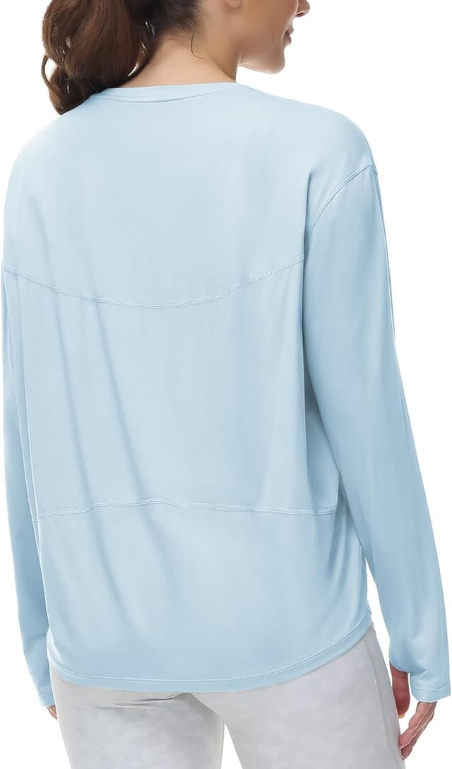 Thumbnail 6 de THE GYM PEOPLE Women’s long sleeve workout shirts with thumb holes and loose back hem