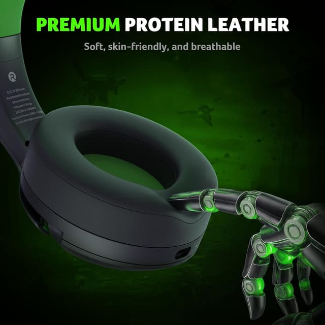 Thumbnail 6 de Acer Wireless Gaming Headset for Xbox Series X|S & Xbox One (Bluetooth 5.4, Noise-Canceling Mic, 40H Battery) – Black Green