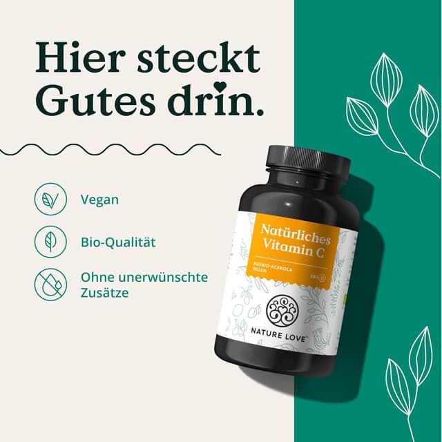 Thumbnail 3 de NATURE LOVE® Natürliches Vitamin C 180 Kapseln 💊