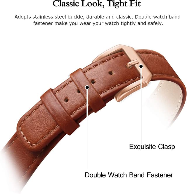 Detalle de EDIMENS genuine leather strap (20mm) for Samsung Galaxy Watch 7/6 Classic 43mm & 47mm / Watch 5 Pro