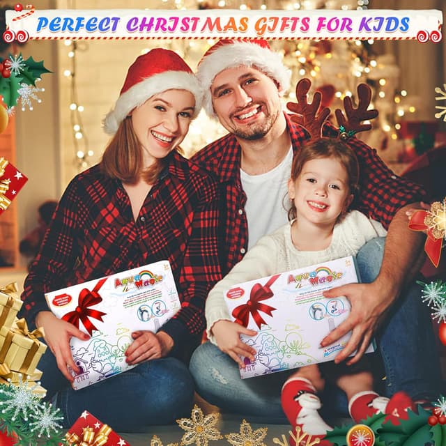 Detalle de Toddler Toys Water Doodle Mat (40 x 30 Inch) with Aqua Magic Pens for Ages 3–5