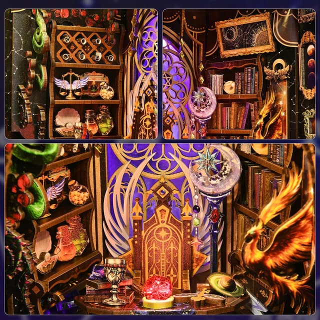 Detalle de ETKVR Book Nook Kit DIY Miniature House Dollhouse 3D Puzzle
