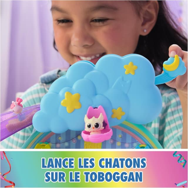 Detalle de Gabby et la Maison Magique – Gabby Dollhouse : Nurserie Chatons (17 éléments, 4 figurines)