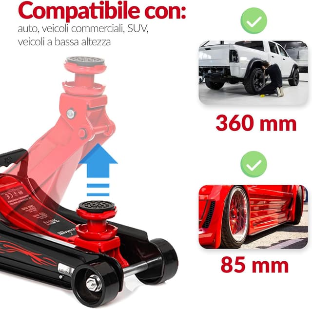 Detalle de LEHMANN cric a carrello idraulico per auto con capacità 2.500 kg