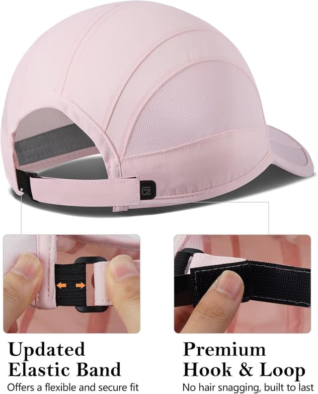 Detalle de GADIEMKENSD Unstructured Quick-Dry Sports Cap – unisex mit UPF 50+ und verstellbarer Passform