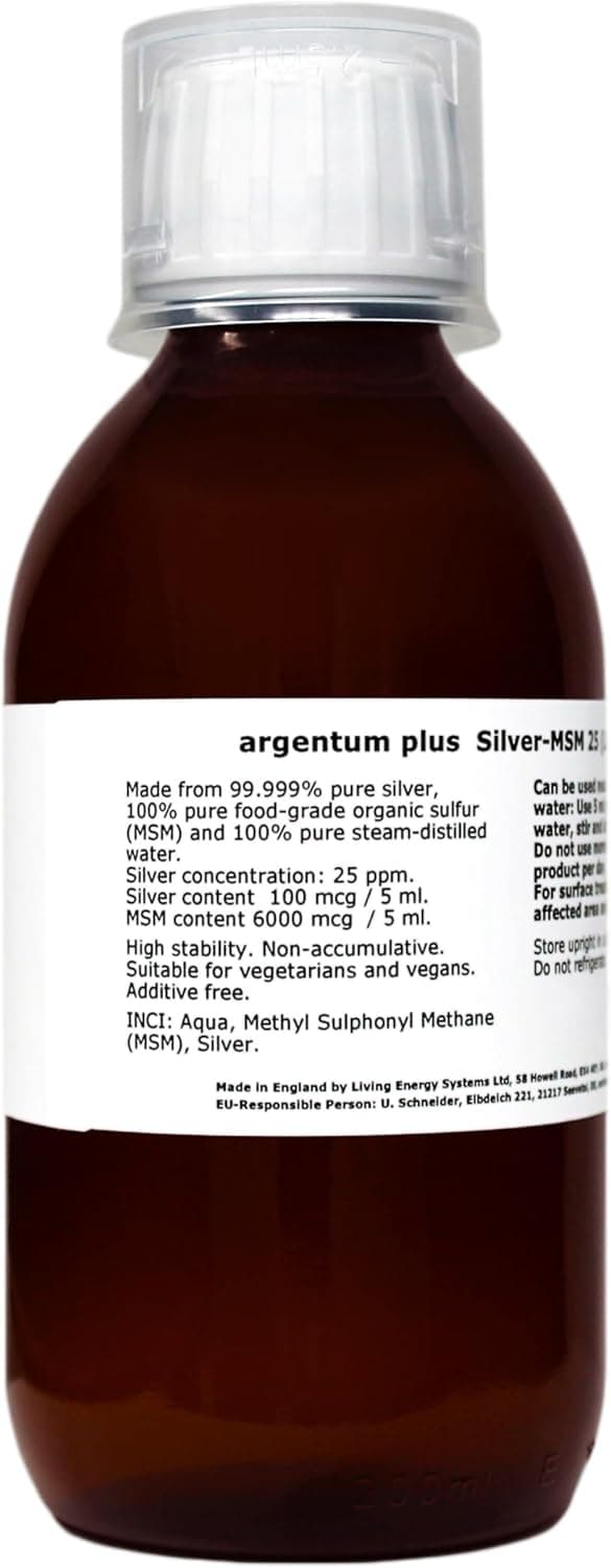 Detalle de argentum plus Silber-MSM 25 (flüssig) – 200 ml