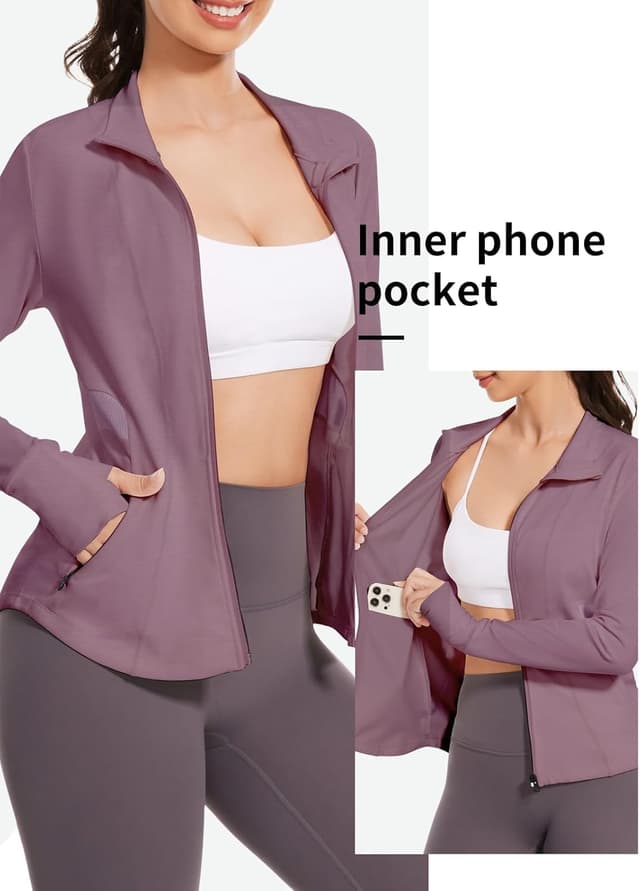 Detalle de VUTRU Damen Laufjacke Sportjacke Langarm für Running