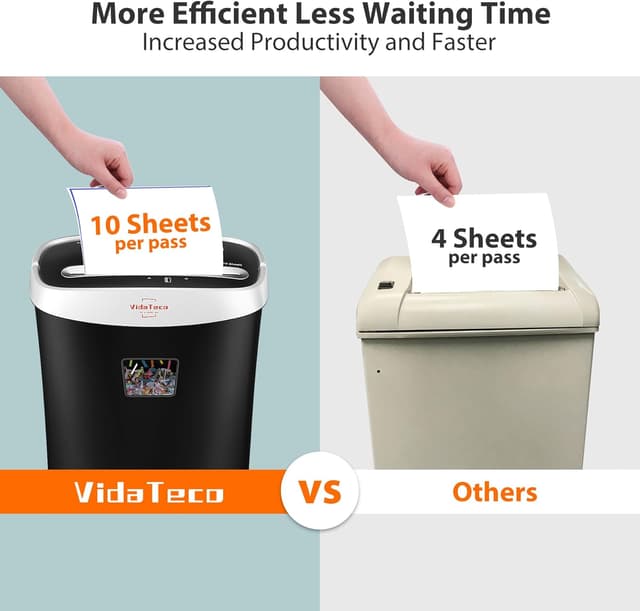 Detalle 2 de VidaTeco 10-Sheet Cross-Cut Shredder