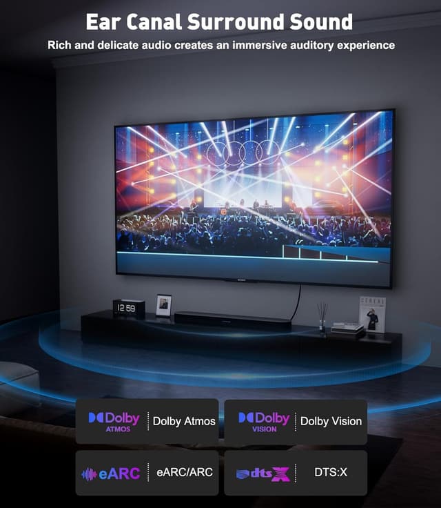 Detalle de THANDBLE 10K 8K HDMI 2.1 Cable (6.6 ft, 48Gbps) for 8K@60Hz, 4K@120Hz, eARC & DTS:X