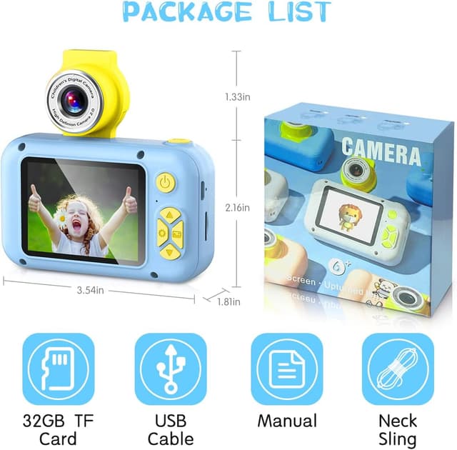 Thumbnail 6 de ARNSSIEN Kids Digital Camera Toy (X101) with 180° Flip Lens and 2.4in IPS Screen, 32GB Card