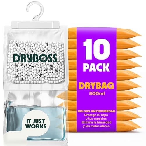 Detalle de Bolsas antihumedad DRYBOSS para armarios XL (pack 10, 2,5 kg) para absorber condensación y olores