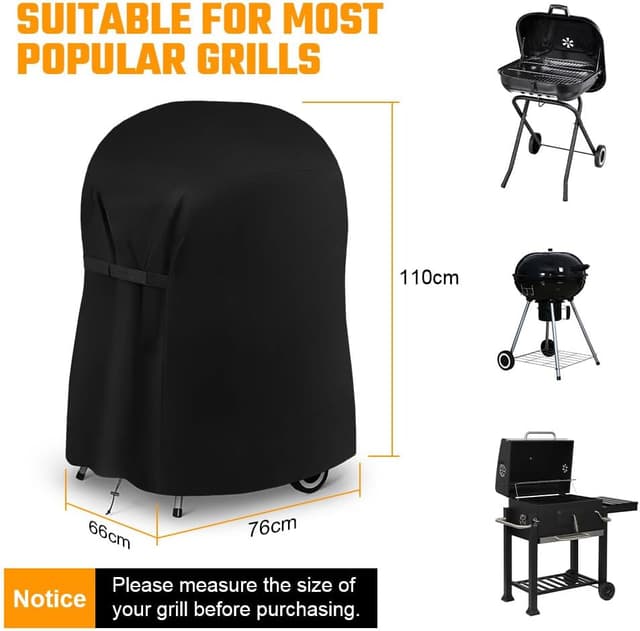 Detalle de flintronic Waterproof BBQ Cover for Gas Grills (76 x 66 x 110cm) – windproof, rip-proof & UV resistant