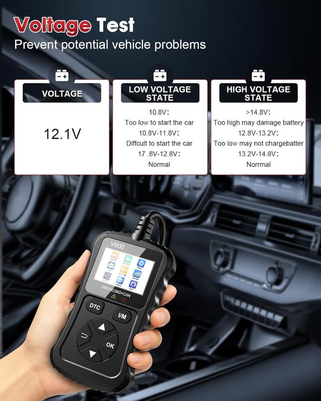 Detalle de XIAUODO OBD2 Scanner Car Code Reader (Black) — read and clear engine fault codes for most OBDII vehicles since 1996