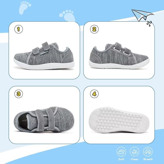 Detalle de HOBIBEAR Bambini Scarpe a Piedi Nudi larghe per trail, passeggio minimaliste